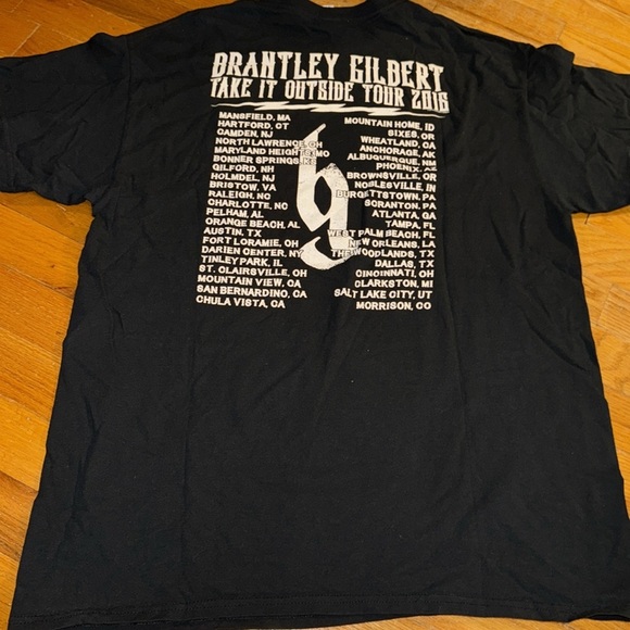2016 Brantley Gilbert Take it outside tour shirt concert tour blk short sleeve L - Picture 4 of 4